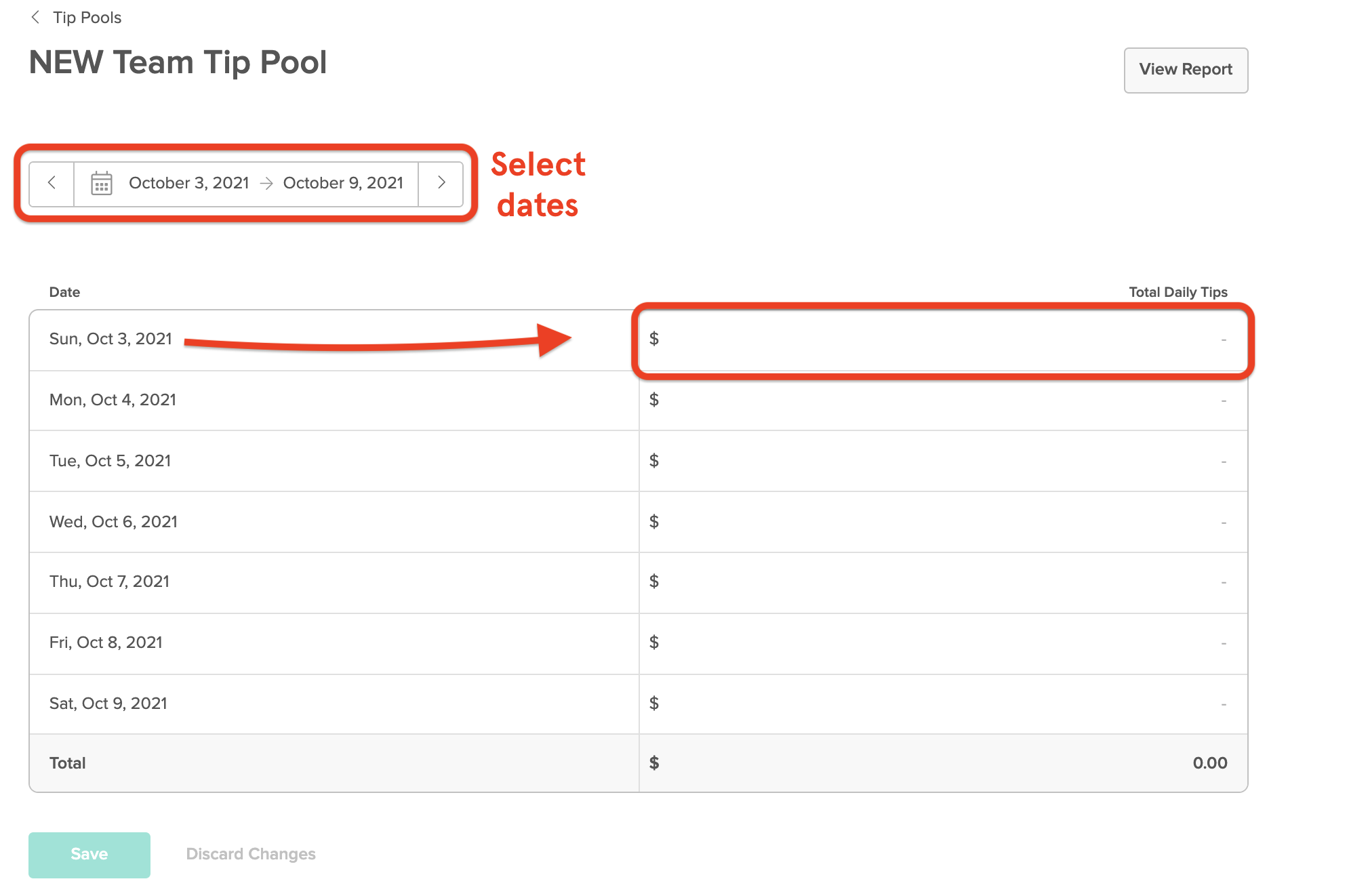 Tip Pooling with Manual Contribution 7shifts