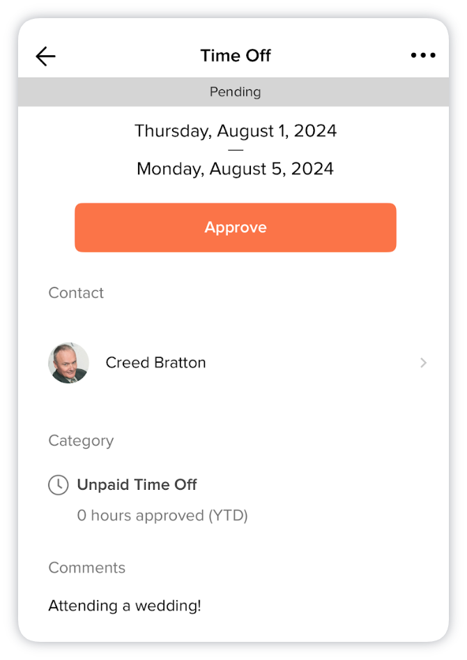 time off request details