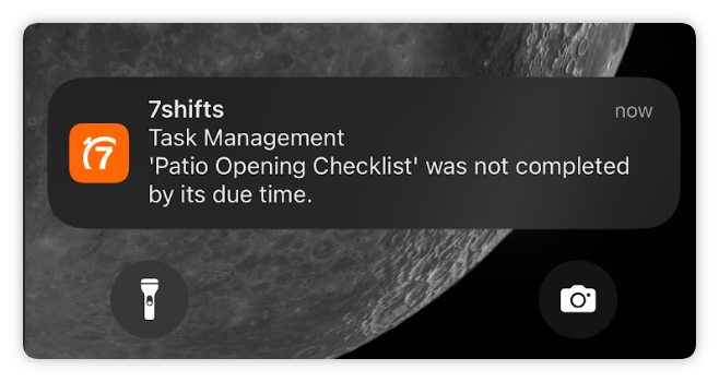  Overdue Task List push notification