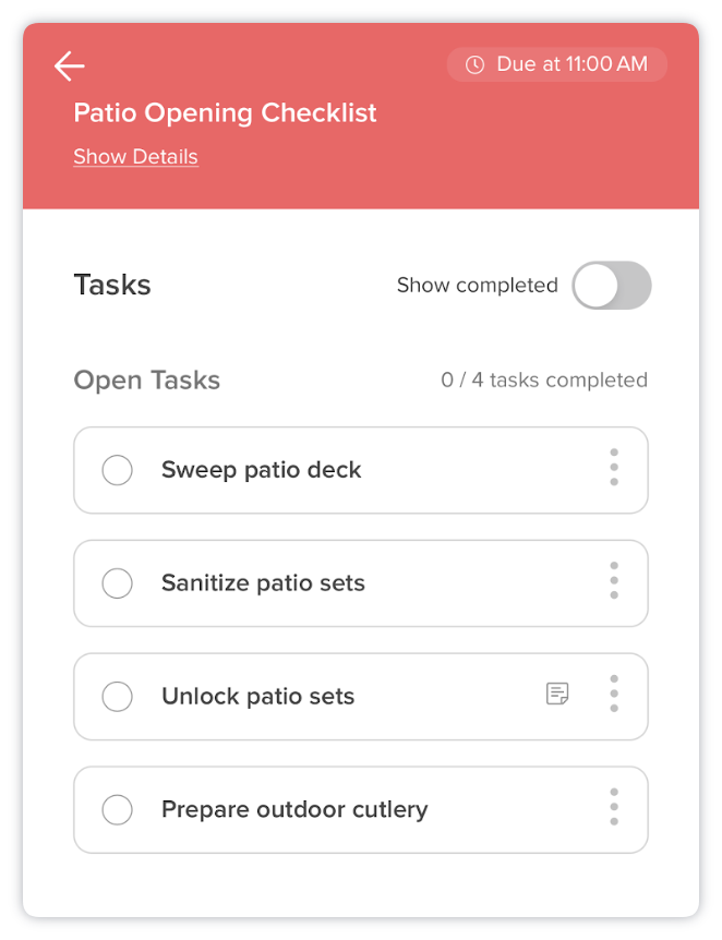 expand overdue task list details