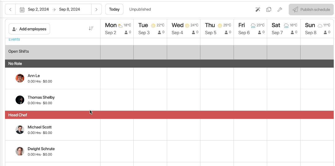 assign employees with no role on the schedule drag drop.gif