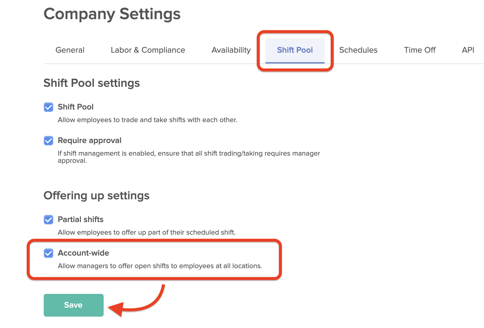 How to Enable Account-Wide Shift Pool – 7shifts