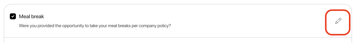 Pencil icon next to an attestation question
